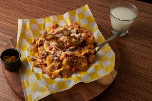 loaded nachos with cheese jalapeños